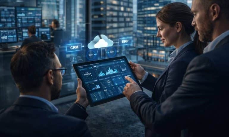 Mobil saha satış ve CRM entegre ERP sistemi ile müşteri yönetimi ve satış takibi